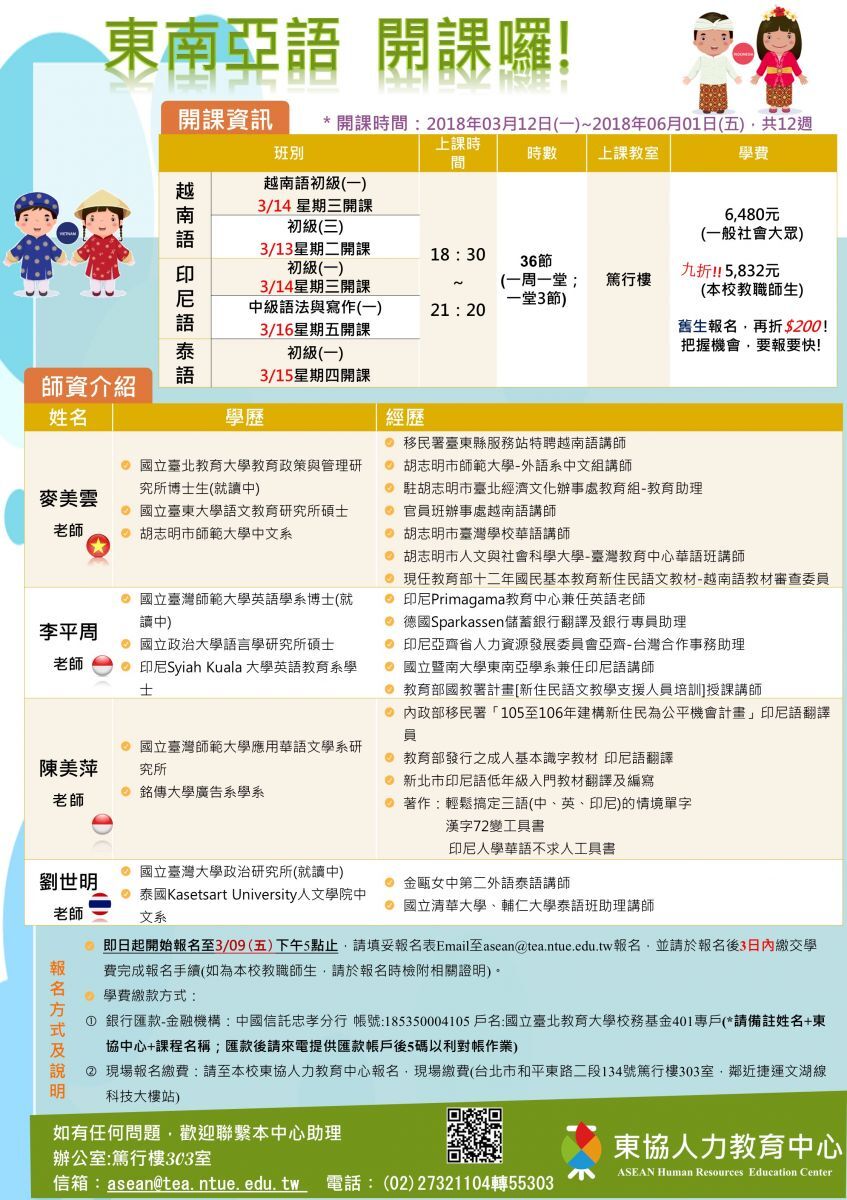 前進東南亞市場 東協中心東南亞語課程熱烈招生中